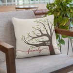 Taie d'Oreiller Personnalisée avec 1-22 Noms en Forme d'Arbre Généalogique Cadeau d'Anniversaire Fête des Mères pour Maman Grand-mère
