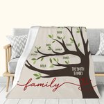Árbol genealógico personalizado Manta de lana suave con 1-22 nombres Día de la Madre Cumpleaños Regalo para mamá Abuela