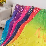 Gepersonaliseerde Multicolor Sparkling Glitter Gradient Design Zachte fleece deken met naam Verjaardag Verjaardagscadeau voor familie