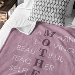 Couverture en Laine Polaire Personnalisée avec Texte et Nom Cadeau d'Anniversaire Fête des Mères pour Maman Grand-mère