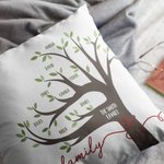 Taie d'Oreiller Personnalisée avec 1-22 Noms en Forme d'Arbre Généalogique Cadeau d'Anniversaire Fête des Mères pour Maman Grand-mère