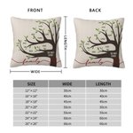 Taie d'Oreiller Personnalisée avec 1-22 Noms en Forme d'Arbre Généalogique Cadeau d'Anniversaire Fête des Mères pour Maman Grand-mère