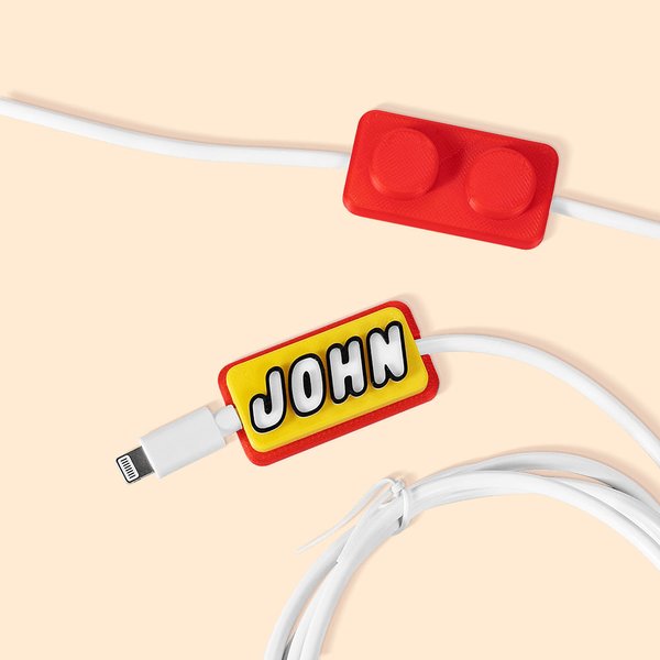 Personalized 3D Print Brick Style Name Tag USB Cable 1.5 Meter for iPhone Micro USB Type C Mobile Phone Accessory Birthday Gift for Friend Family