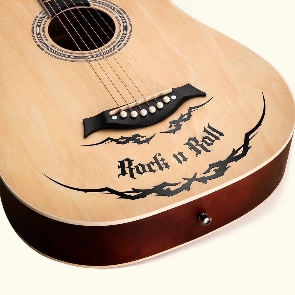 Personalisierte 2pcs Dornen Flügel Gitarre Bass Vinyl Aufkleber mit Text Gothic Musik Instrument Dekor Geschenk für Rock Punk Liebhaber