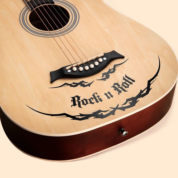 Personalised 2pcs Thorn Wings Guitar Bass Vinyl Decals with Text Gothic Music Instrument Decor Gift for Rock Punk Lovers