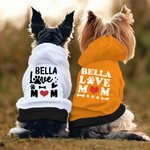 Personalised Multicolour I Love Mom Pet Hoodie with Name Birthday Gift for Pet Lover Owner