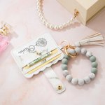 Wallet Keychain Wristlet for Women, Credit Card Holder with Personalized Birth Flower and Name，Birthday Gift for Her