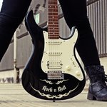 Personalised 2pcs Thorn Wings Guitar Bass Vinyl Decals with Text Gothic Music Instrument Decor Gift for Rock Punk Lovers