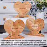 Personalisiertes Hölzernes Familie Puzzle in Herzform 1-6 Namen Haus Deko zum Weihnachten Muttertag Erntedankfest