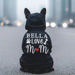Personalised Multicolour I Love Mom Pet Hoodie with Name Birthday Gift for Pet Lover Owner