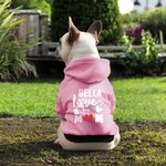 Personalised Multicolour I Love Mom Pet Hoodie with Name Birthday Gift for Pet Lover Owner