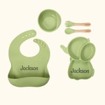 Personalizado Plato Dividido con Ventosa de Silicona de Calidad Alimentaria Juego de Alimentación para Bebés Forma de Elefante Regalo para Bebés
