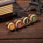 Personalised Leather Gold Initial Cufflinks Wedding Birthday Father's Day Gift for Men Groomsmen