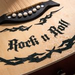 Personalised 2pcs Thorn Wings Guitar Bass Vinyl Decals with Text Gothic Music Instrument Decor Gift for Rock Punk Lovers