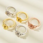 Henkilökohtainen Dainty syntymä kukka sormus syntymäkivi äitienpäivä syntymäpäivälahja hänelle