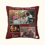 Personalized Multicolour Photo Collage Throw Pillow Cover with Text Mother's Day Family Gift for Mom Grandma