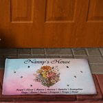Personalized Nana and Papa's Garden Birth Flower Bouquet Doormat with Names Birthday Housewarming Gift for Family Mom Grandma