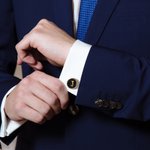 Personalised Leather Gold Initial Cufflinks Wedding Birthday Father's Day Gift for Men Groomsmen