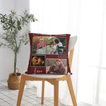 Personalized Multicolour Photo Collage Throw Pillow Cover with Text Mother's Day Family Gift for Mom Grandma