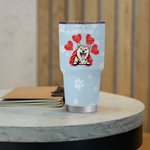 Personalisierte Dieser Mensch gehört zu 30oz Becher mit Tiernamen Geburtstag Geschenk für Hund Katze Haustier Liebhaber