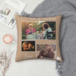 Personalized Multicolour Photo Collage Throw Pillow Cover with Text Mother's Day Family Gift for Mom Grandma