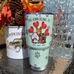 Personalisierte Dieser Mensch gehört zu 30oz Becher mit Tiernamen Geburtstag Geschenk für Hund Katze Haustier Liebhaber