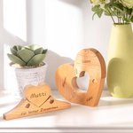 Personalisiertes Hölzernes Familie Puzzle in Herzform 1-6 Namen Haus Deko zum Weihnachten Muttertag Erntedankfest