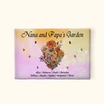Personalized Nana and Papa's Garden Birth Flower Bouquet Doormat with Names Birthday Housewarming Gift for Family Mom Grandma