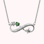 Personalisierte Herzschlag Halskette Unendlichkeit-Symbol mit Gravur und Geburtsstein Muttertag Geschenk für Damen