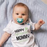 Personalised Happy First Mother’s Day 100% Cotton Onesie with Name Mother’s Day Baby Shower Gift for Babies