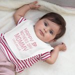 Bavaglino personalizzato per la prima festa della mamma con nome Regalo neonato per la festa della mamma, adatto alla pelle, per il bebè