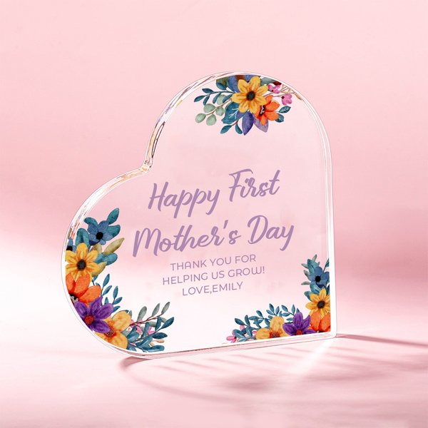 Plaque Acrylique Personnalisée avec Texte Décoration Maison Cadeau d'Anniversaire Fête des Mères pour Maman Grand-mère
