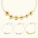 Personalizado 1-6 Grabado Nacimiento Flor Disco Pulsera Día de la Madre Cumpleaños Regalo para Mamá Abuela