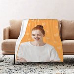 Personalised Soft Photo Heart Pattern Blanket with Text Mother's Day Birthday Gift for Mom Family