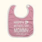 Bavaglino personalizzato per la prima festa della mamma con nome Regalo neonato per la festa della mamma, adatto alla pelle, per il bebè