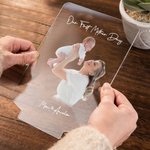 Personalisierte Foto LED-Nachtlicht mit Holzsockel Muttertag Geburtstag Geschenk für Mama