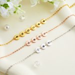 Personalizado 1-6 Grabado Nacimiento Flor Disco Pulsera Día de la Madre Cumpleaños Regalo para Mamá Abuela