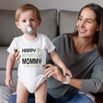 Personalised Happy First Mother’s Day 100% Cotton Onesie with Name Mother’s Day Baby Shower Gift for Babies