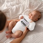 Personalised Happy First Mother’s Day 100% Cotton Onesie with Name Mother’s Day Baby Shower Gift for Babies