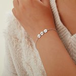 Personalizado 1-6 Grabado Nacimiento Flor Disco Pulsera Día de la Madre Cumpleaños Regalo para Mamá Abuela