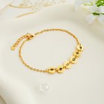 Personalizado 1-6 Grabado Nacimiento Flor Disco Pulsera Día de la Madre Cumpleaños Regalo para Mamá Abuela