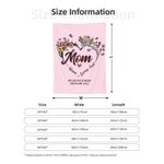 Personalisierte weiche Herz-Blumen-Design-Muster-Decke mit Text Geburtstag Muttertag Geschenk für Familie Freund