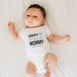 Personalised Happy First Mother’s Day 100% Cotton Onesie with Name Mother’s Day Baby Shower Gift for Babies