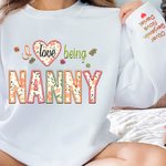 Personalised Multi-colour Floral I Love Being MOM T-shirt Sweatshirt with 1-7 Names Mother’s Day Birthday Gift for Mom Grandma