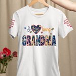 Personalised Multi-colour Floral I Love Being MOM T-shirt Sweatshirt with 1-7 Names Mother’s Day Birthday Gift for Mom Grandma