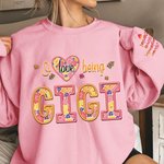 Personalised Multi-colour Floral I Love Being MOM T-shirt Sweatshirt with 1-7 Names Mother’s Day Birthday Gift for Mom Grandma