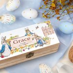 Boîte de Rangement en Bois Personnalisée avec Texte Lapin Pierre Cadeau d'Anniversaire de Pâques pour Enfants Ami