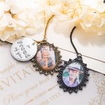 Charm personnalisé pour bonnet de fin d'études Bouquet de mariage Photo avec Charm gravé Graduation Wedding pour jeune mariée diplômée