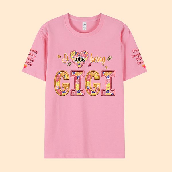 Spersonalizowana wielokolorowa kwiatowa koszulka I Love Being MOM Bluza z imionami 1-7 Prezent urodzinowy na Dzień Matki dla mamy i babci