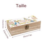 Boîte de Rangement en Bois Personnalisée avec Texte Lapin Pierre Cadeau d'Anniversaire de Pâques pour Enfants Ami